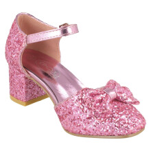(2 UK, Pink) Spot On Girls Glitter Party Shoes