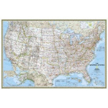 United States Classic Poster Size Tubed Wall Maps U.S. by National Geographic Maps