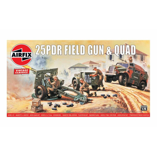 Airfix 1/76 25PDR Field Gun Quad Airfix A01305