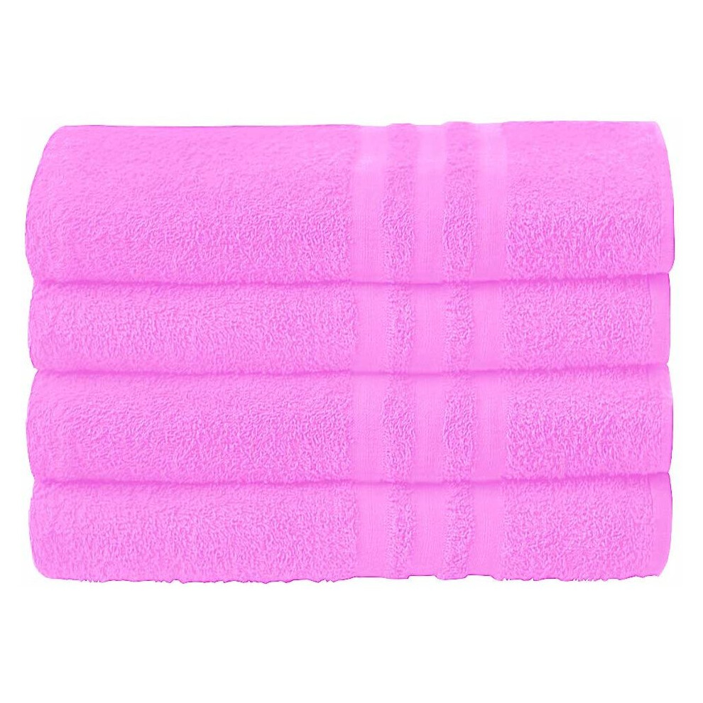 (Pink, Pack of 4) Pack of 2 or 4 Big Large Jumbo Bath Sheets Towels Soft Cotton Prime Egyptian Bale Sets-image-OPC-P5J6VVF-NEW