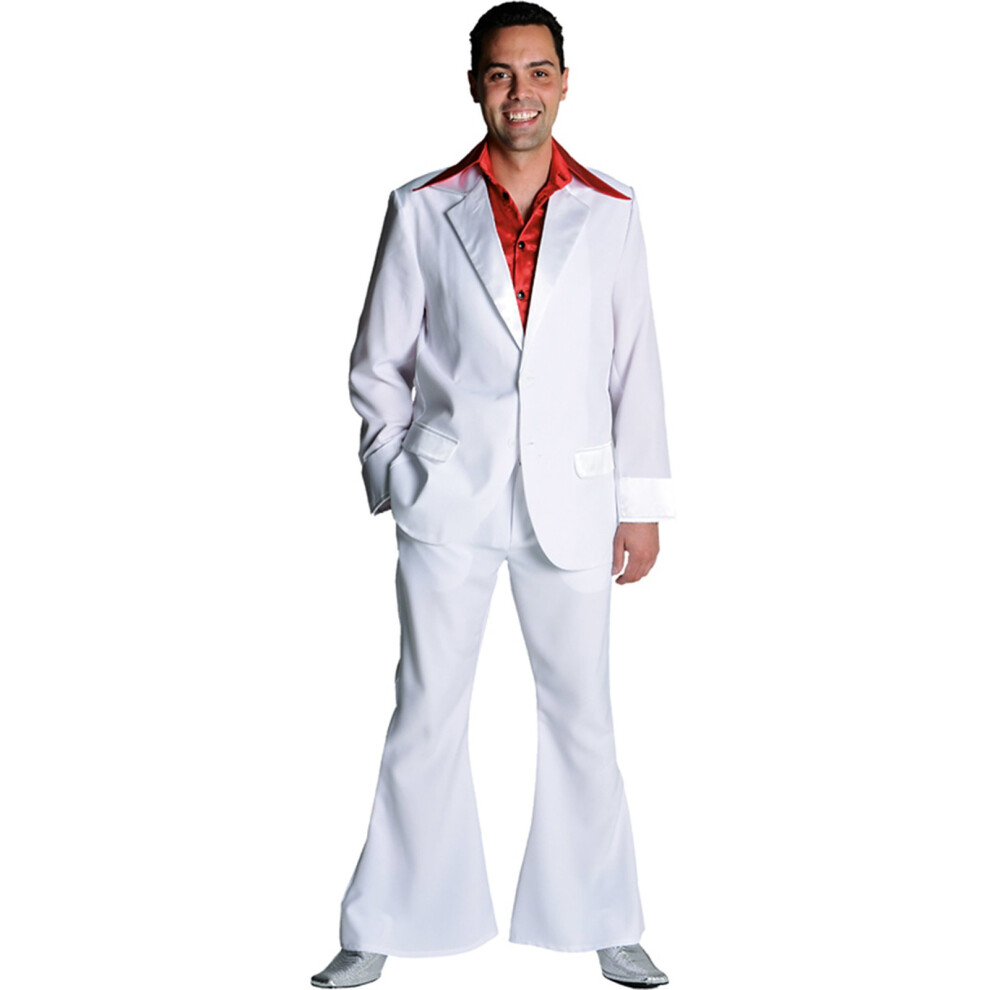 (2XL) 70's Disco / Pimp Suit - White