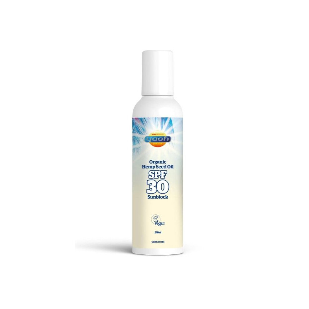 Hemp Seed Oil Sun Block SPF 30, Organic 240ml (Yaoh)
