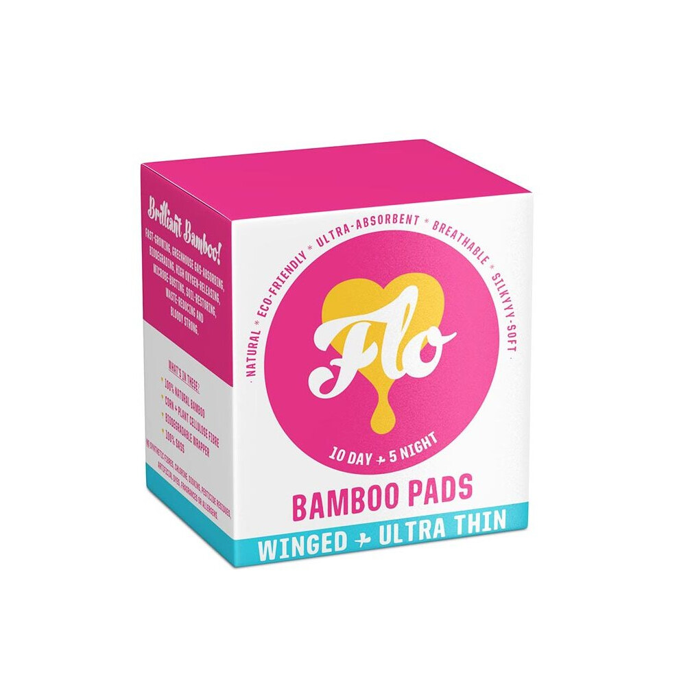 Here We Flo Natural Bamboo Pads - 15 Pack (Here We Flo)