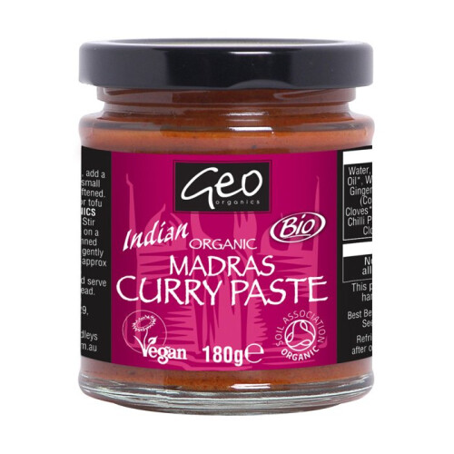 Madras Curry Paste, Organic 180g (Geo Organics)