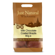 Milk Chocolate Coated Brazils 80g (Just Natural Wholesome)