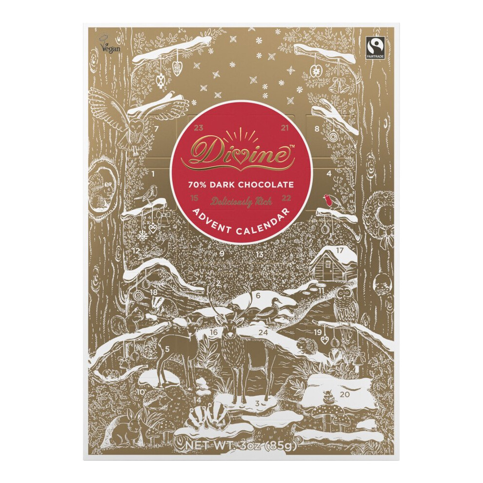 Fairtrade Dark Chocolate Advent Calendar 85g (Divine)