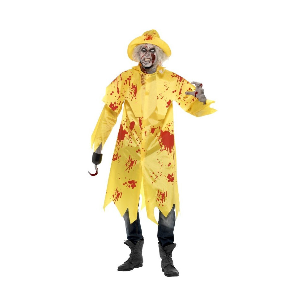 Smiffy's Zombie Fischer Rain Jacket Costume Halloween Horror Size Multicoloured