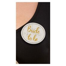 Set of 5 white and gold bachelorette party badges