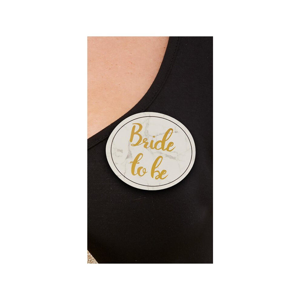 Badges hen Women in White & Gold Pack of 5 Size