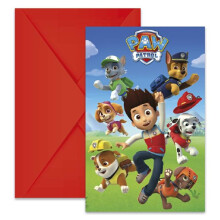 Paw Patrol Party Invitation Cards 6 Pieces children birthday theme party Size