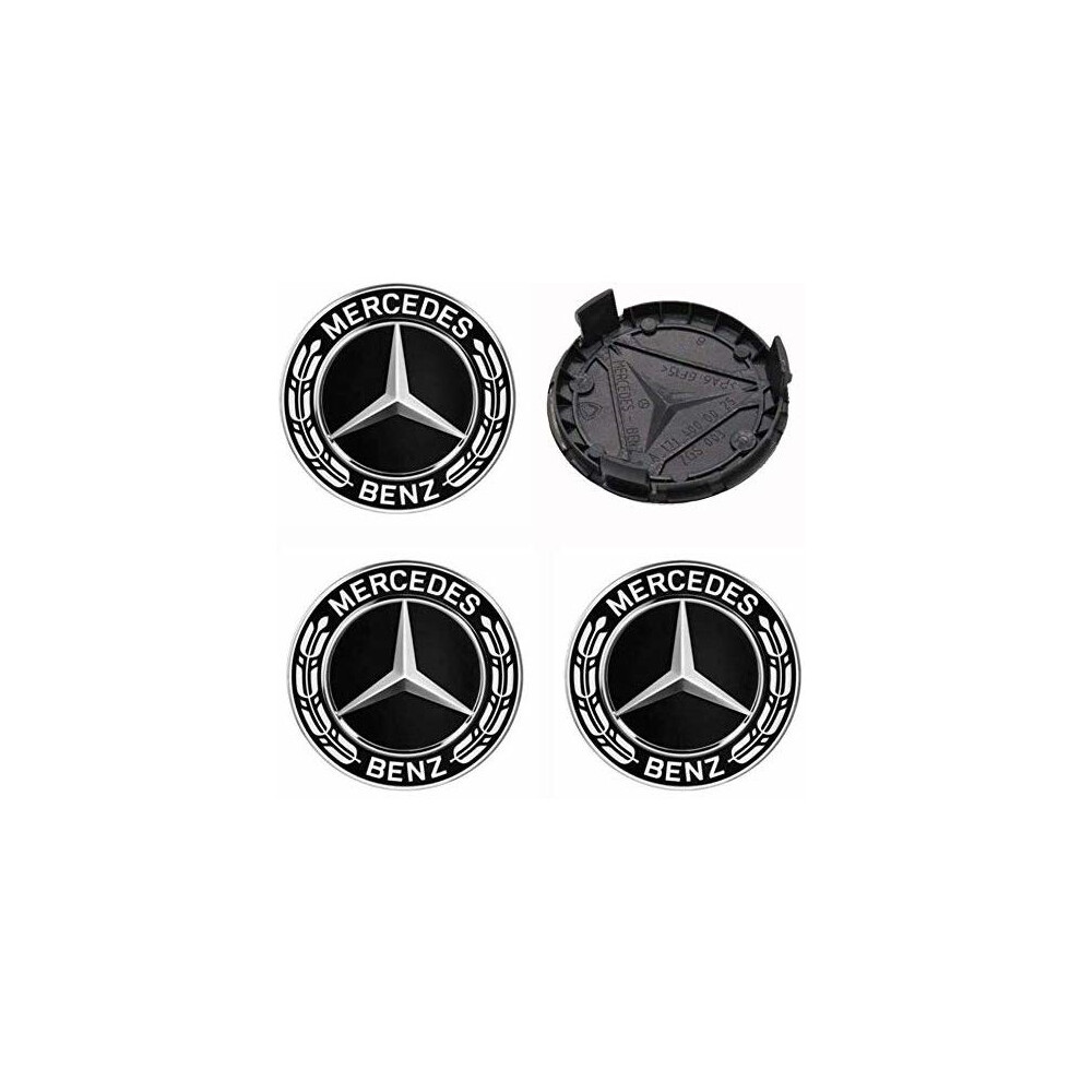 Mercedes Alloy Wheel Centre Caps A B C E S G Class Cla Cls Slk Ml Amg 75Mm Black 6450222122280