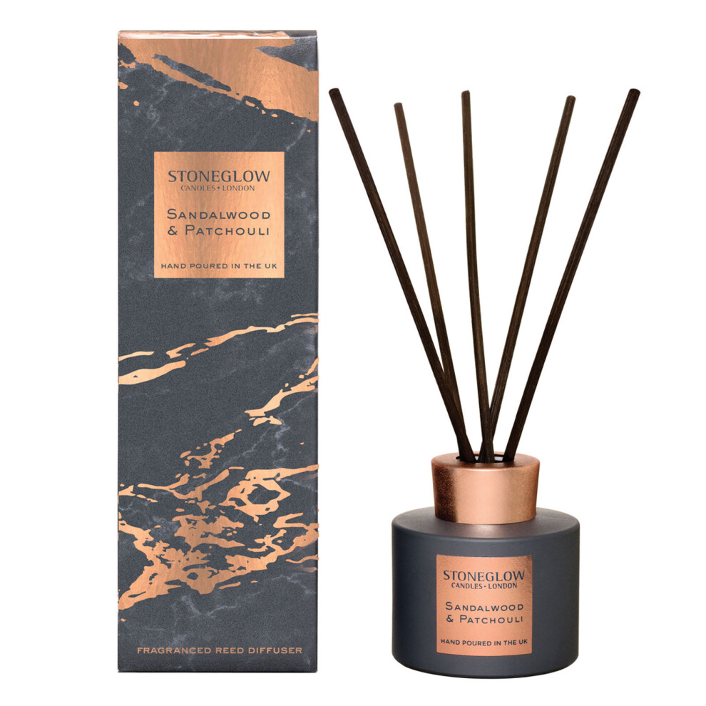 Stoneglow Candles Luna Luxury Scented Reed Diffuser Sandalwood & Patchouli