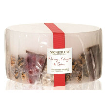 Stoneglow Candles Inclusion 3 Wick Large Pillar Candle Nutmeg, Ginger & Spice