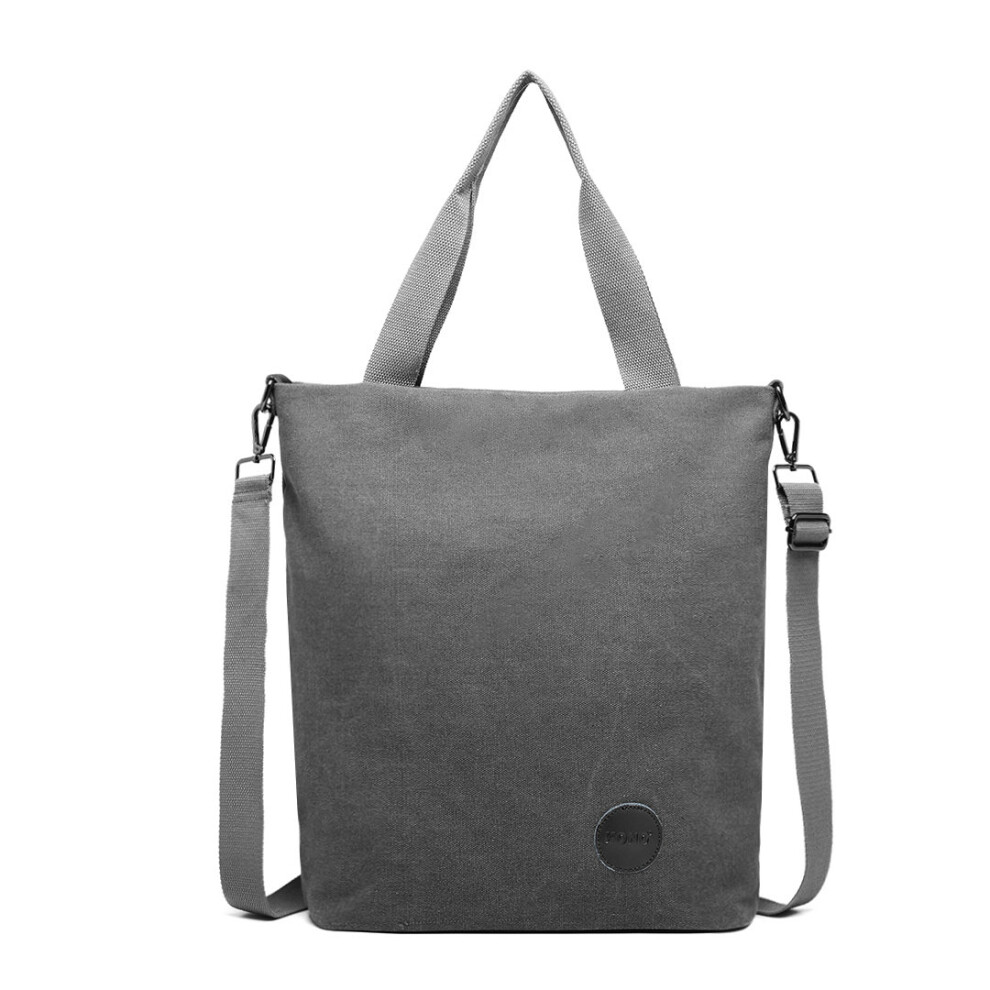 (Grey) Large Canvas Unisex Messenger Bag