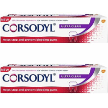 Corsodyl Daily Gum & Toothpaste Ultra Clean 2 Pack - Clinically proven to stop bleeding gums, fight plaque, fresh breath