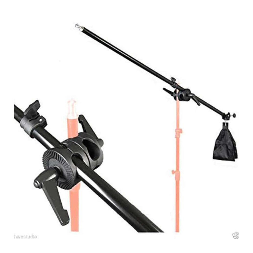 Pro Photo Studio Extendable Reflector Holder Boom Arm for Photography Flash Light Umbrella Holder with Lock Nut & Sandbag