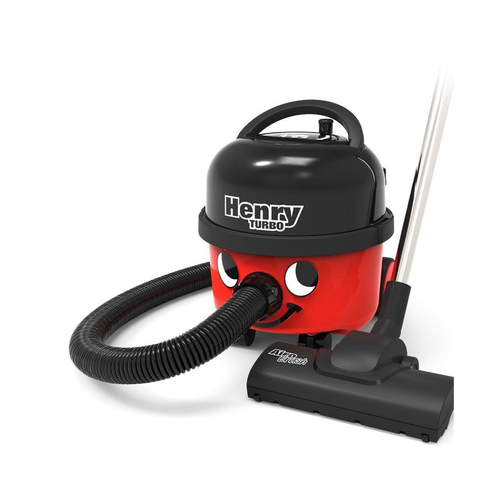 Numatic Henry Vacuum Cleaner With Airobrush Turbo Head And Microfresh Filtration System, 620 W, /Black Red
