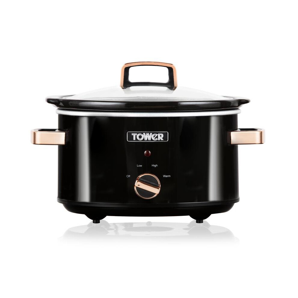 Tower Unisex Rose Gold Slow Cooker 3.5 Litre T16018rg Stainless Steel 210W, Black & - Image 6