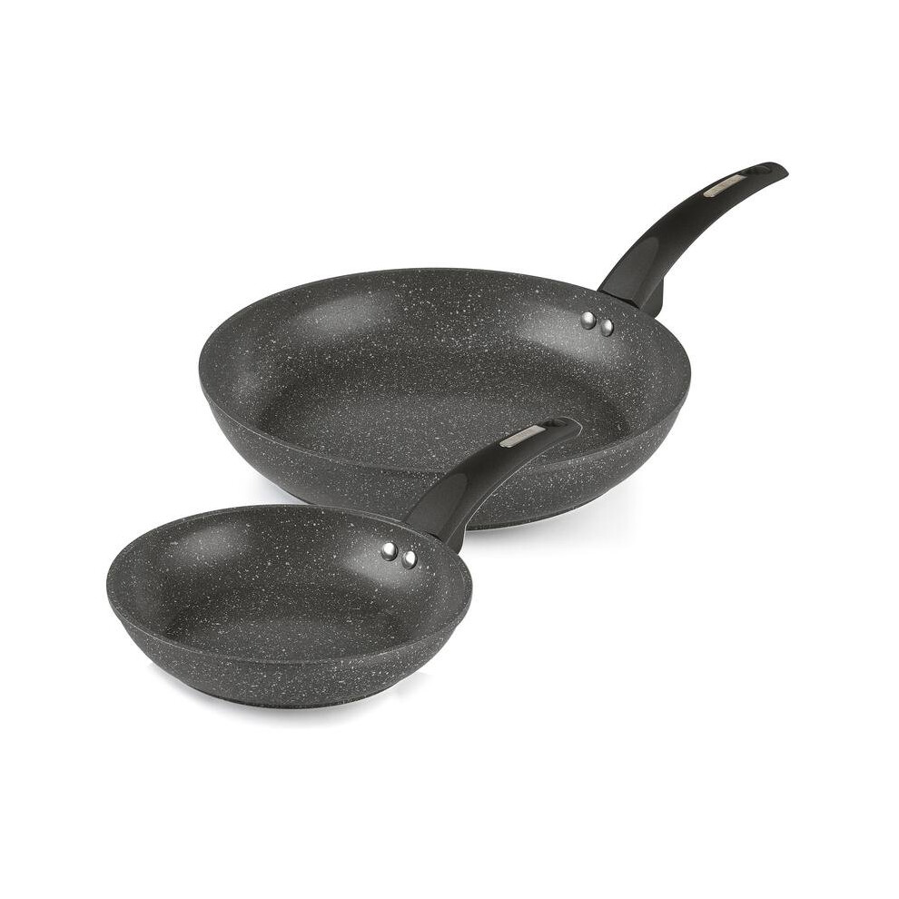 Tower 2 Piece Frying Pan Set - 20cm & 28cm - Cerastone Non-Stick - Forged Aluminium - Grey - Image 4