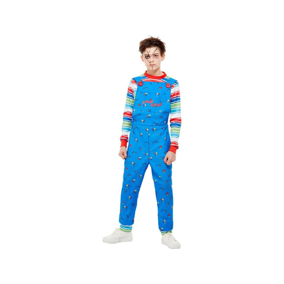 Smiffy's (Blue, Child 10-12 Years) Chucky Costume Children Blue Dungarees And Uppers Costume For Kids Size Multicoloured