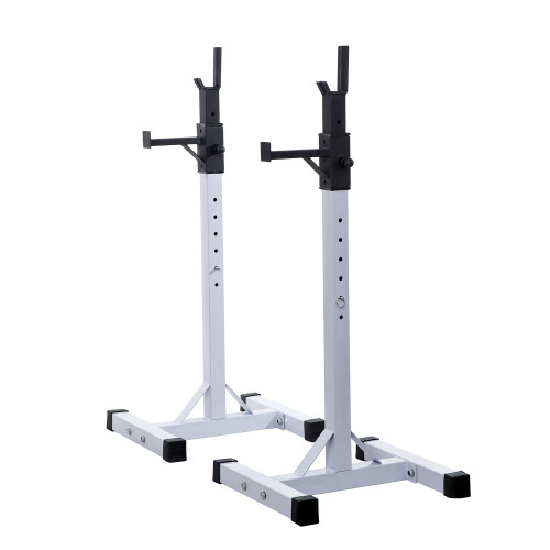 HOMCOM Power Rack Holder Weights Bar Barbell Squat Stands Spotter GYM Workout