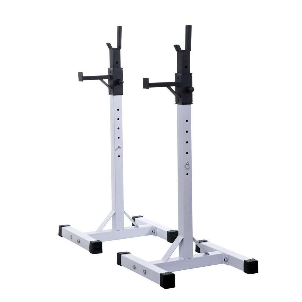 HOMCOM Power Rack Holder Weights Bar Barbell Squat Stands Spotter GYM Workout