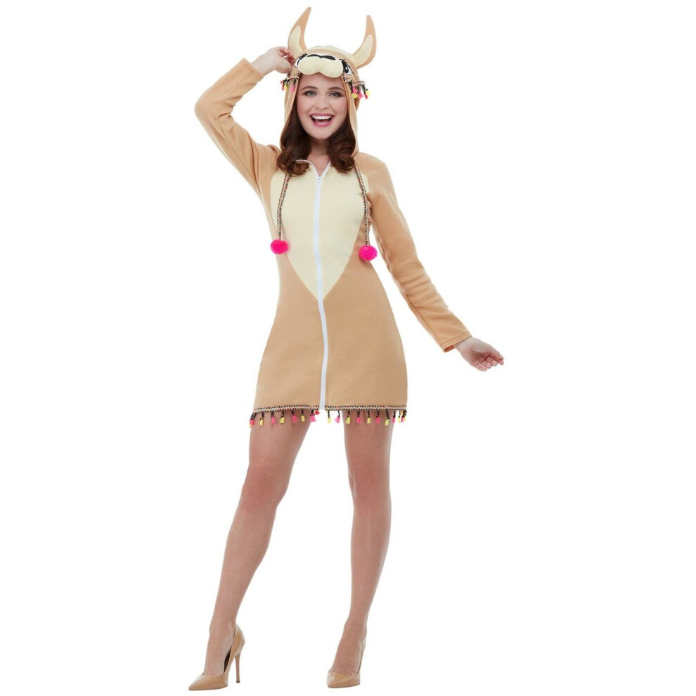 (gold, M) Lama costume ladies brown hooded dress ladies costume Size