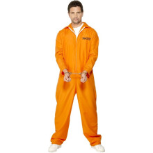 (orange, XL) Smiffys Escaped prisoner costume Men convict prisoner jumpsuit Orange Male costume Size