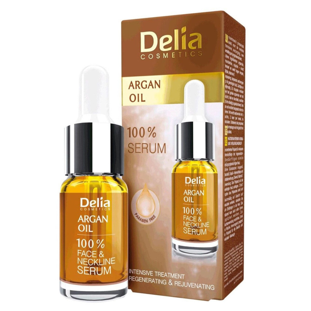 (Argan Oil Serum) Delia 100% Serum Face & Neckline Anti Wrinkle vitamins A+ E+ F Collagen Argan