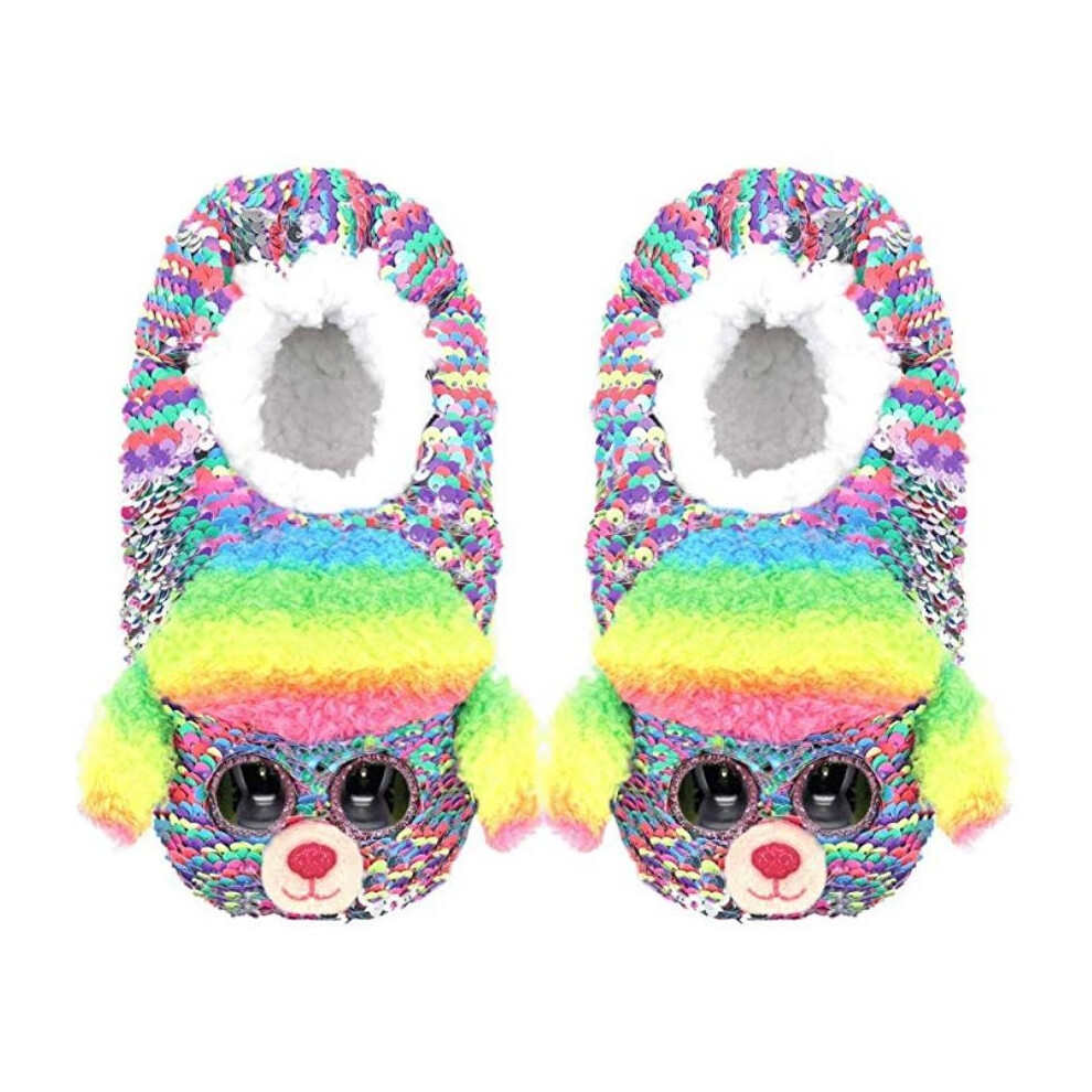 TY Sequin Slippers Rainbow the Poodle - Large