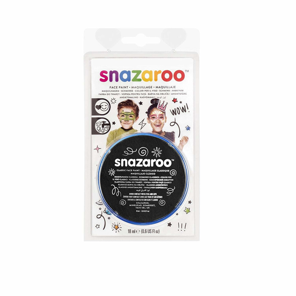 Snazaroo Black Face Paint 18Ml-
