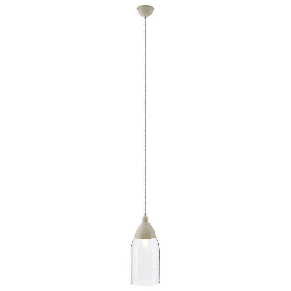 Oslo 18cm Dia Pendant Light White Adjustable House Contemporary Durable Glass
