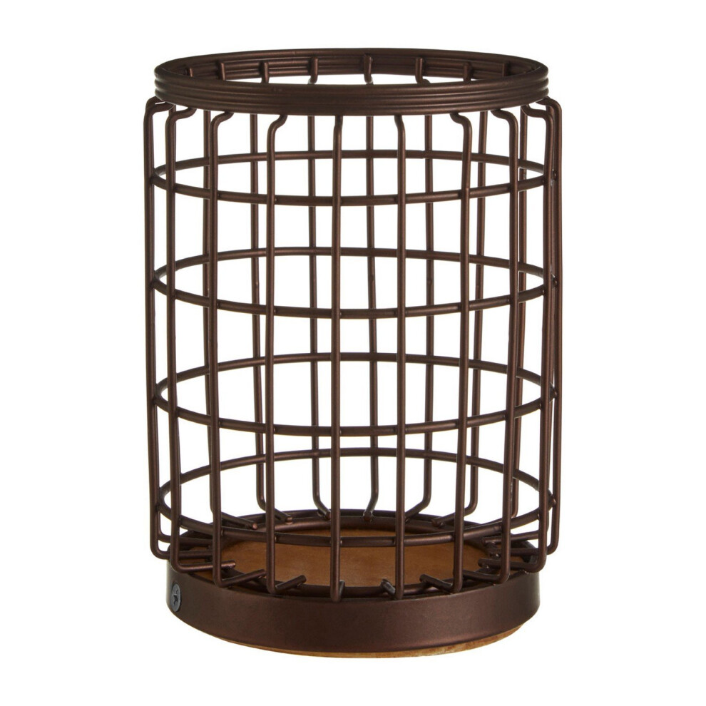Premier Housewares Vertex Round Metal Utensil Holder Cutlery Caddy Storage Rack Organiser Bronze