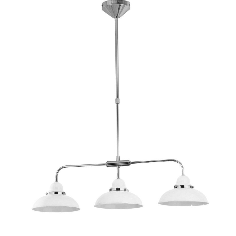 Premier Housewares Jasper 3 Shade Chrome Lights Home Kitchen Bar Lights Ceiling Pendant White/Light