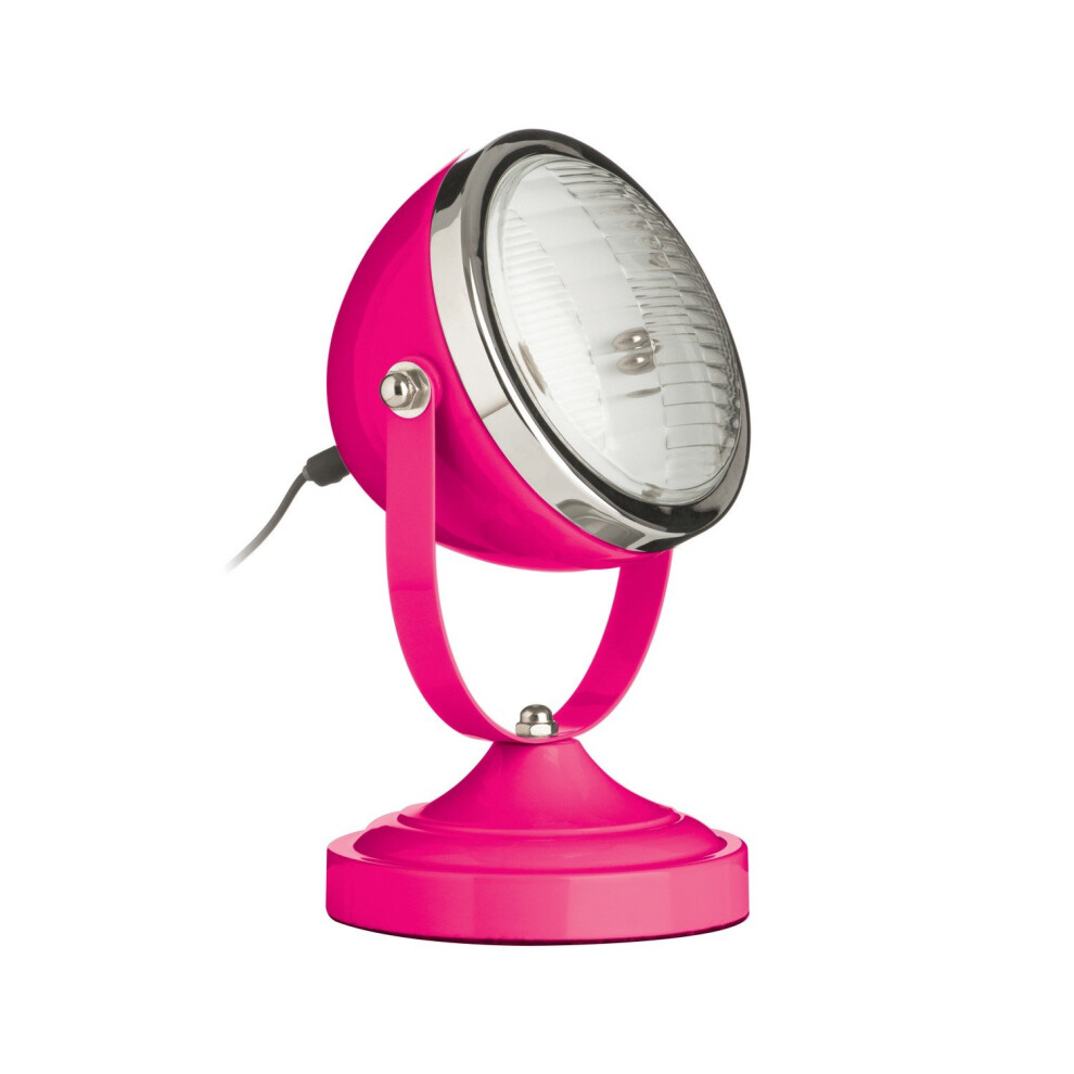 Spot Table Lamp Hot Pink Chrome Bedroom Living Room Decor Stylish Modern