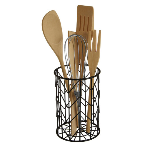 Premier Housewares Vertex Black Utensil Holder Kitchen Cutlery Storage Caddy Draining Stand Rack 2