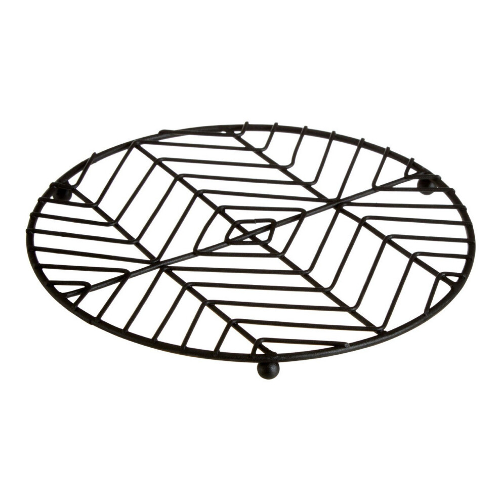 Premier Housewares Vertex Round Trivet Heat Resistant Mat Hot Pan Pot Stand Kitchen Worktop Black