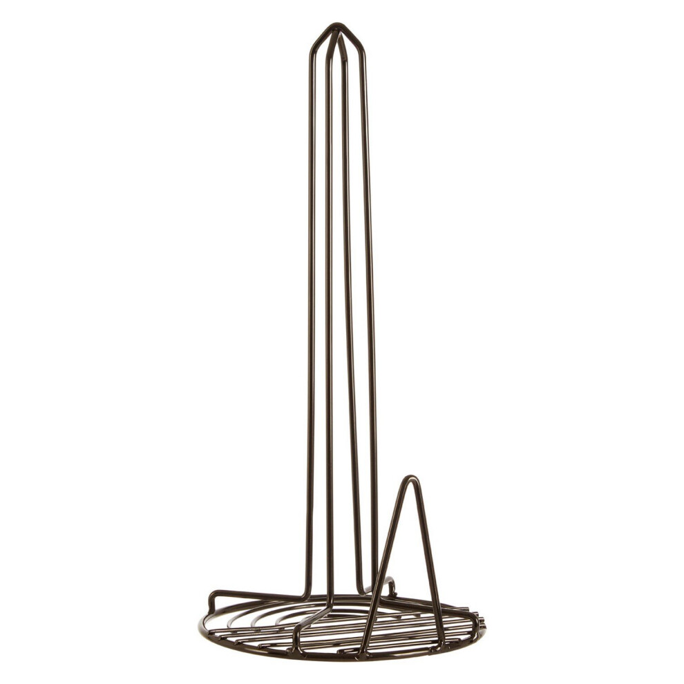 Premier Housewares Vertex Nickel Kitchen Tissue Paper Towel Roll Holder Stand Rack Dispenser Black
