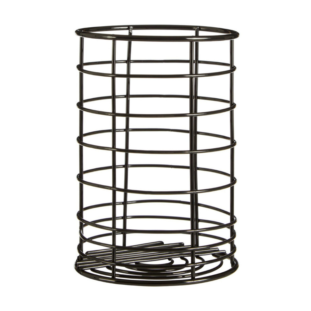 Premier Housewares Vertex Nickel Utensil Holder Kitchen Cutlery Storage Draining Stand Rack Black