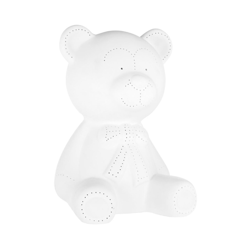 Premier Housewares Kids White Porcelain Bear Kids Baby Night Light Children Bedroom Lamp Nightlight