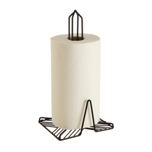 Premier Housewares Vertex Black Kitchen Tissue Paper Towel Roll Holder Pole Stand Rack Dispenser 1