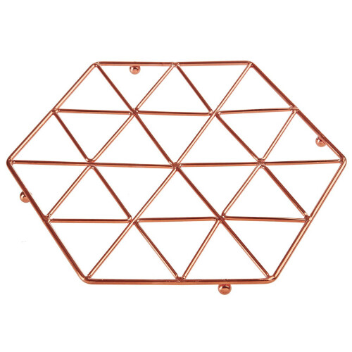 Premier Housewares Vertex Iron Wire Trivet Pan Pot Stand Holder Kitchen Worktop Protector Copper