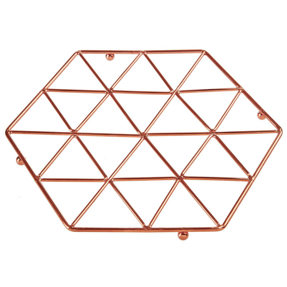 Premier Housewares Vertex Iron Wire Trivet Pan Pot Stand Holder Kitchen Worktop Protector Copper