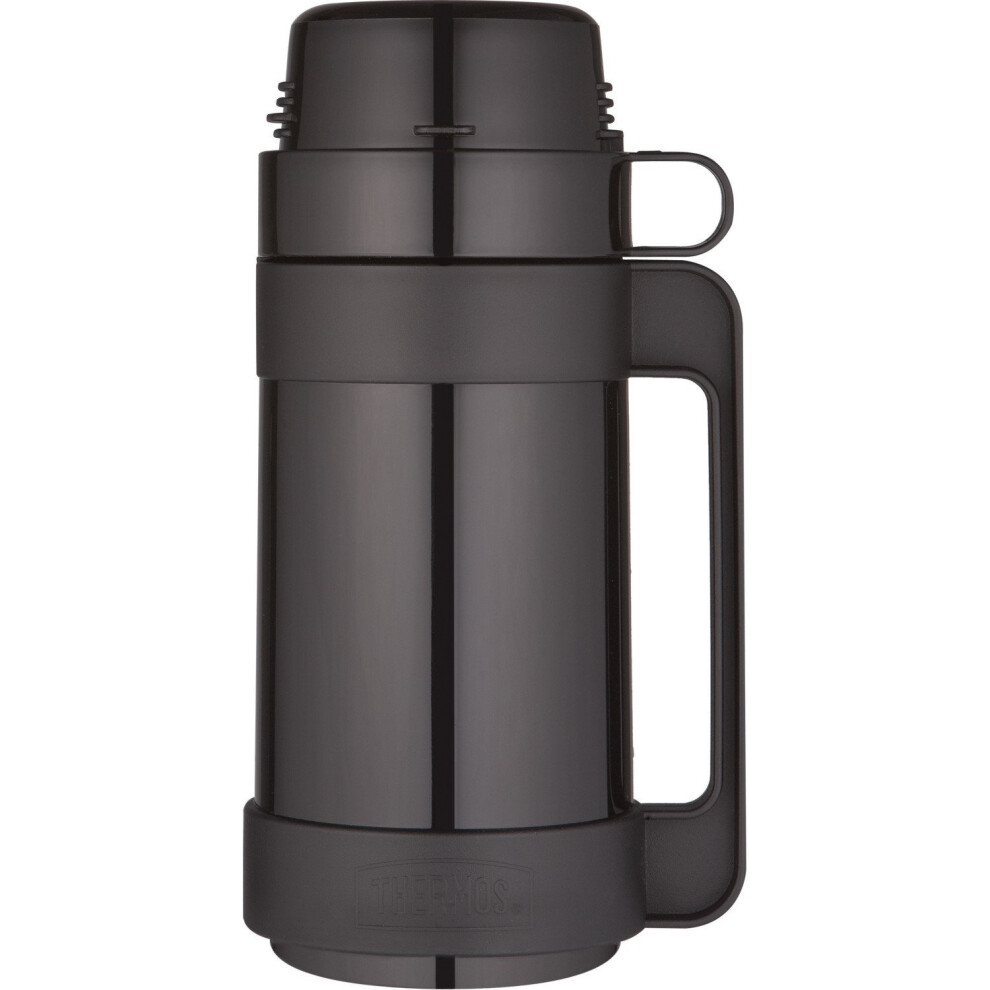 Thermos Gtb Mondial 1 Litre Hot Cold Tea Coffee Drink Travel Vacuum Flask Black