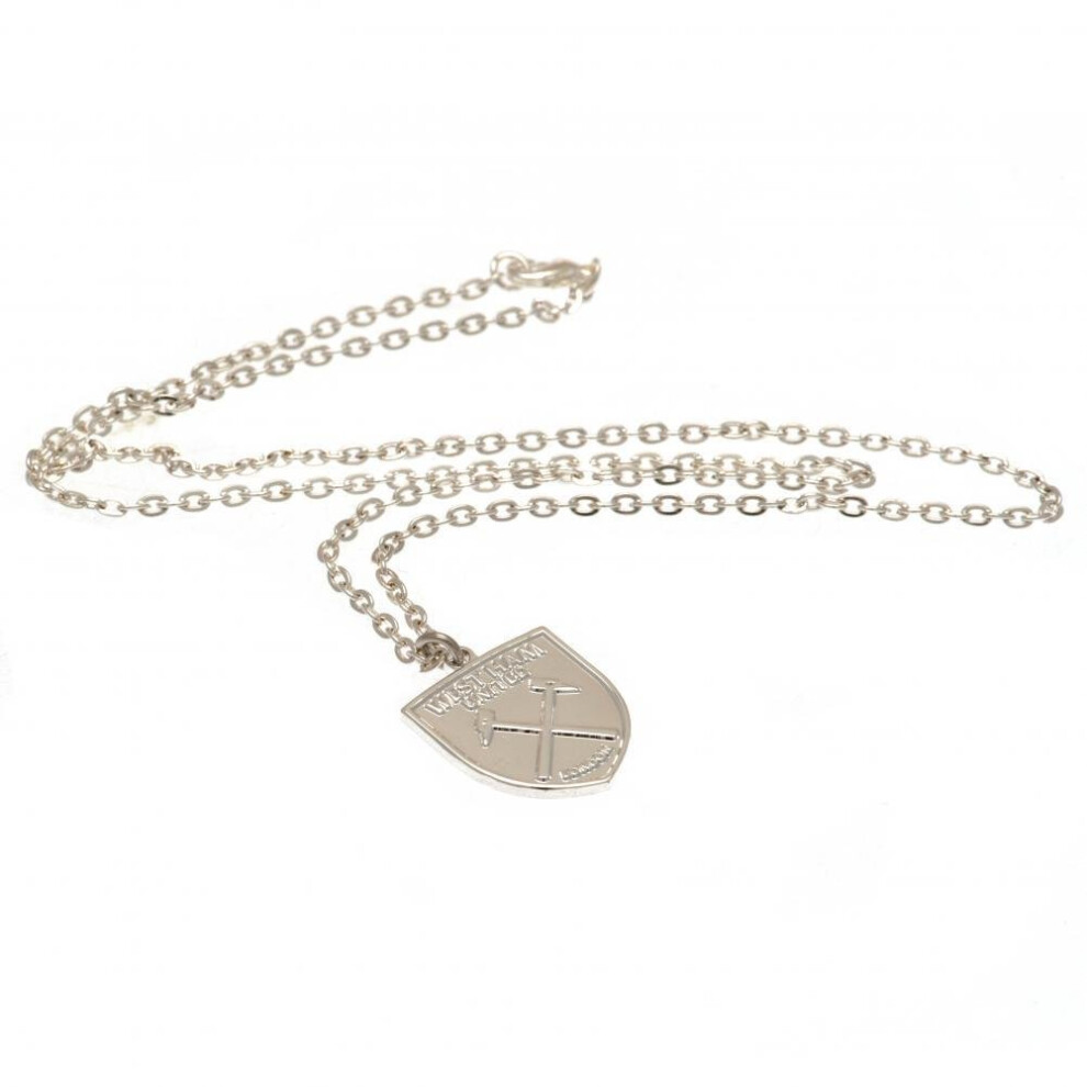 West Ham United Fc Plated Crest Pendant And Chain Silver