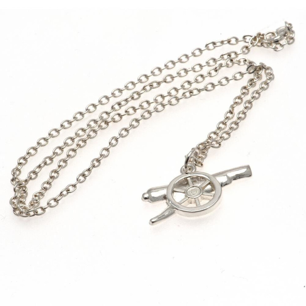 Arsenal Fc Plated Cannon Pendant And Chain Silver