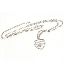 Arsenal FC Crest Silver Plated Pendant And Chain