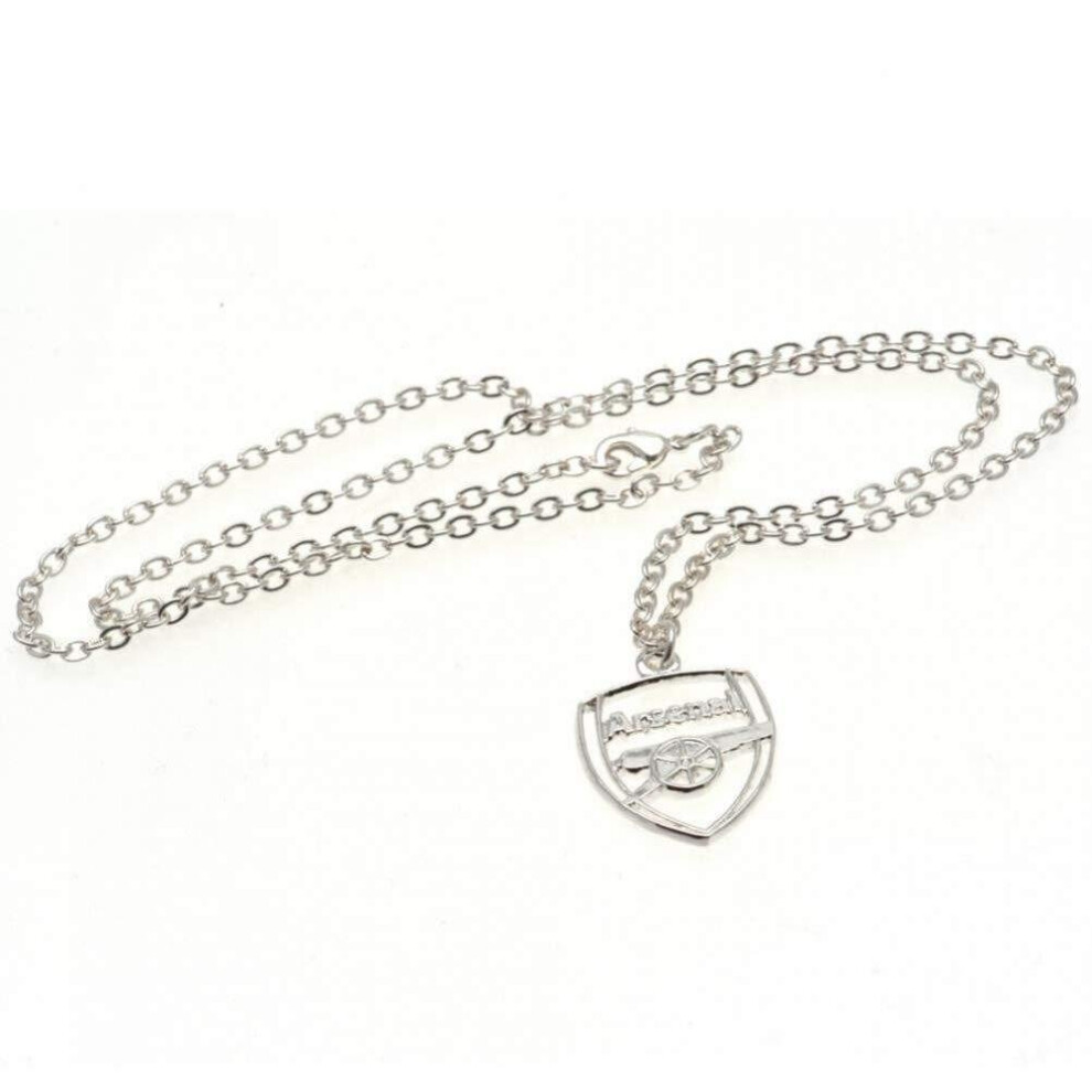Arsenal Fc Crest Silver Plated Pendant And Chain