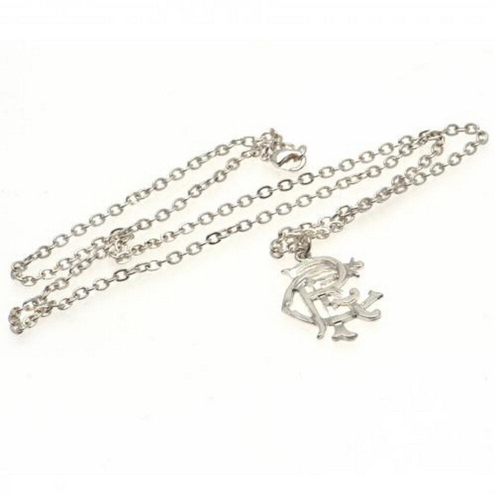 Rangers Fc Plated Pendant And Chain Silver