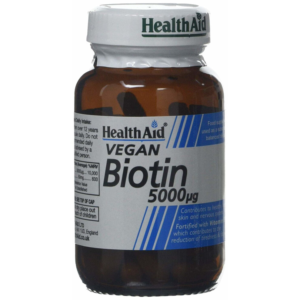 HealthAid Biotin 5000ug - 60 Vegan Capsules